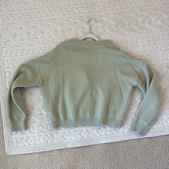 Witty Fox sage green women’s sweater size M with little hearts - Picture 7 of 7